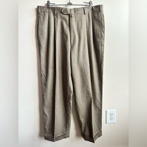 Vintage Tommy Hilfiger Men’s Brown Pure Wool Slacks Dress Pants 36